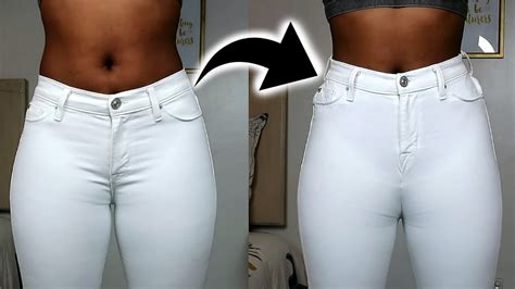 how to easily transform low waist jeans to high waist jeans diy youtube