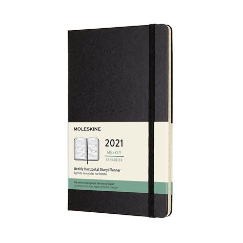 buy moleskine 2021 12 month weekly large hardcover horizontal diary black with free delivery