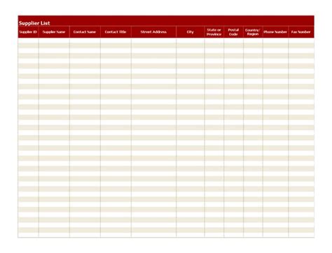 approved supplier list template approved supplier list