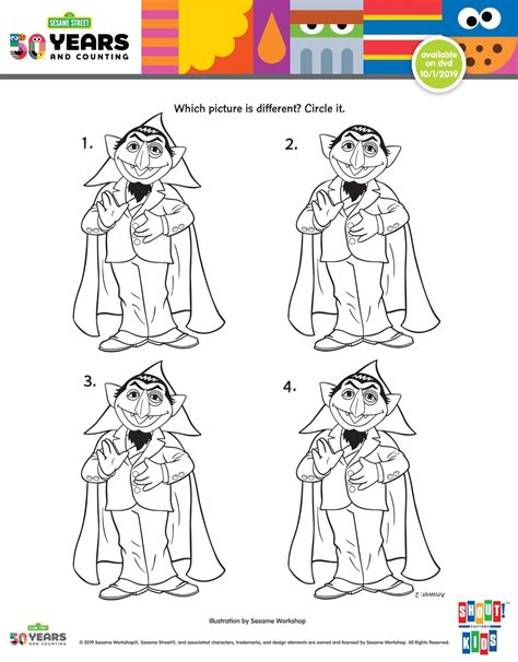 Simple flowers coloring pages for teens. The Count Spot the Difference Activity Page | Sesame ...