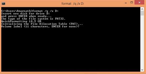 How To Format Pendrive Using Command Prompt In Windows