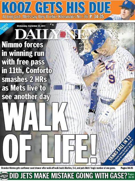 Anthony Dicomo On Twitter Todays Back Pages The Mets Are Alive For Now