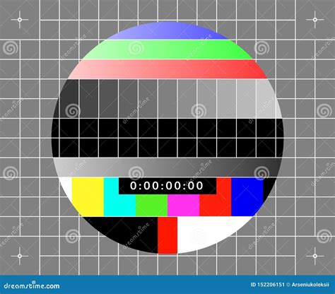 Retro Tv Test Screen Old Calibration Chip Chart Pattern Vector