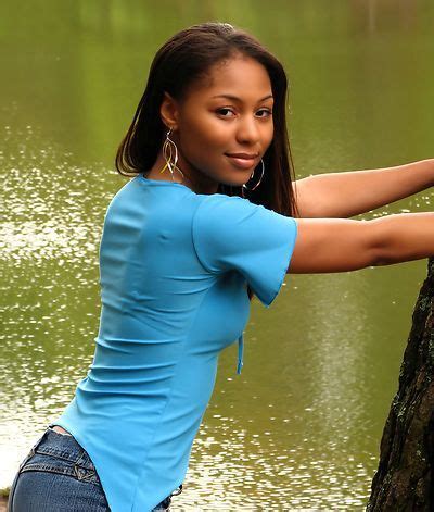 Babe African American Girls Beautiful African American Teen Girl Posing Against A Tree Near A