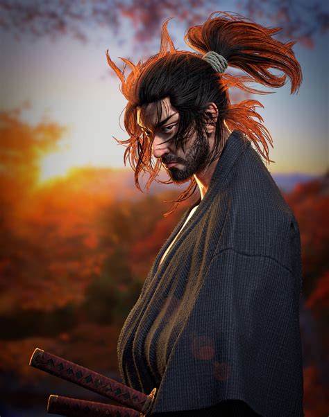Musashi Musashi Miyamoto Musashi Samurai Poses Gambaran