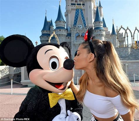 Ariana Grande Kisses Mickey Mouse As She Celebrates Turning 21 At
