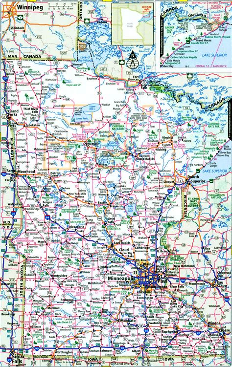 Minnesota interstate highway map I-35 I-90 I-94 free road state number