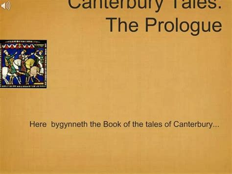 Ppt Canterbury Tales The Prologue Powerpoint Presentation Free