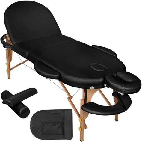 Tectake Table De Massage Pliante Portable 230 Cm X 104 Cm X 80 Cm 1 Housse Noir Pas Cher