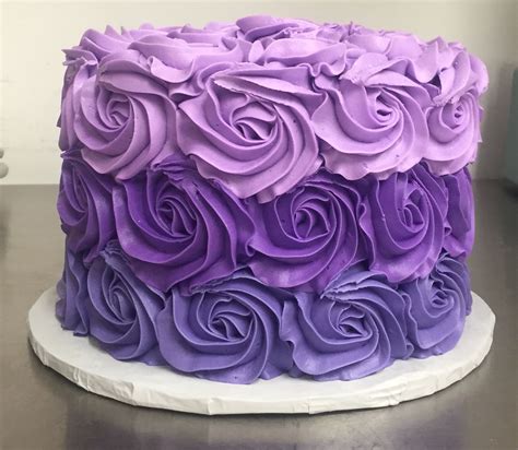 Purple Rosette Ombré Cake Cake 40th Birthday Cakes Rosette Cake