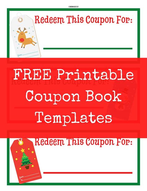 Diy Christmas Coupon Book For Kids Free Printable Mom Hacks 101
