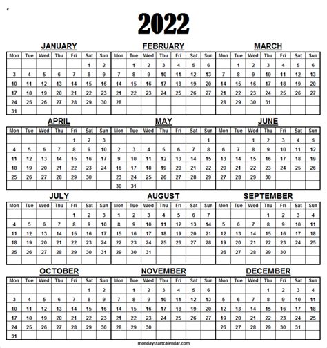 Calendar 2022 Excel Template January To December Calendar 2022