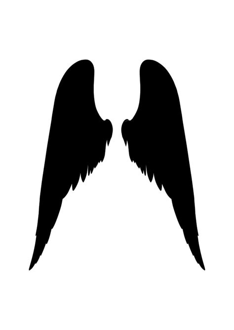 Simple Angel Wings Silhouette Free Svg File Svg Heart Angel Wing