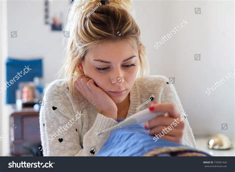 Sad Young Girl Reading Pregnancy Test Stock Photo 735901426 Shutterstock