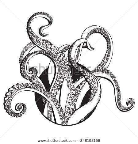 May 06, 2021 · 1. Vector Black and white line drawing of / Tentacles Line ...