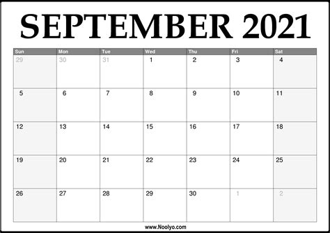 Scroll down to the month. Free Printable 2021 Monthly Calendar 2021 September | 2022 ...
