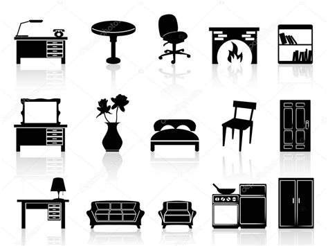 Black simple furniture icon — Stock Vector © huhulin #18538673
