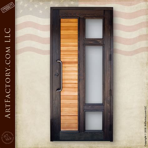 Contemporary Custom Front Door Solid Wood Door With Glass