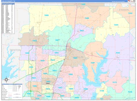 Collin County Tx Wall Map Color Cast Style By Marketmaps Mapsales