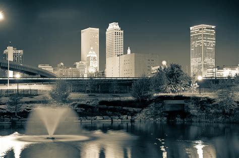 Tulsa Oklahoma Skyline Black And White 2 Photograph By Gregory Ballos
