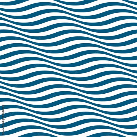 Wavy Stripes Seamless Pattern Abstract Fashion Blue And White Wave