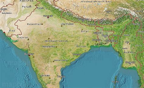 Map Of India Satellite Oppidan Library Otosection