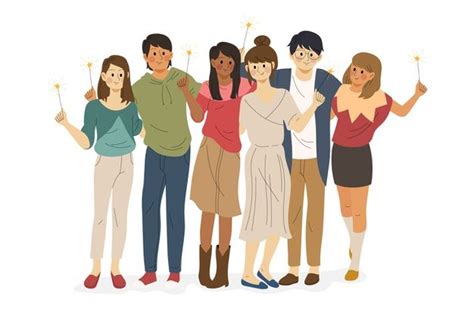 Free Vector Group Of Friends Together Illustration Friends