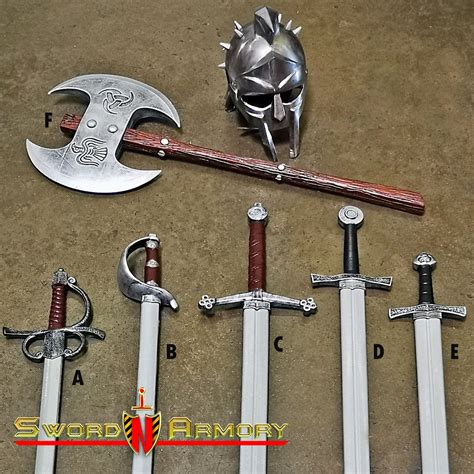 Foam Medieval Collection Sword Rapier Axe Kevlar Core Tip Fiberglass Core