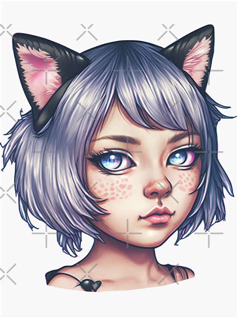 Prask Cat Girl Anime Waifu Sticker For Sale By Waifu Stickers