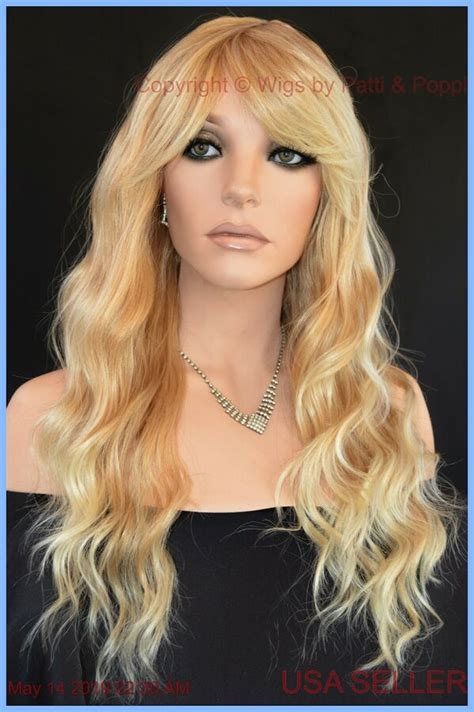100 Heat Friendly Wig Long Straight Slinky Beachy Wave T27613 Blonde