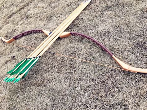 Traditional Handmade Recurve Bow Longbow 20lb 60lb6 Green Wooden