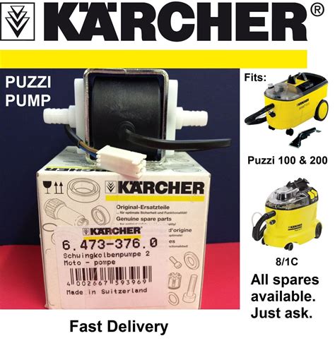 Karcher Genuine Puzzi Replacement Pump 100 200 81c Carpet Cleaner