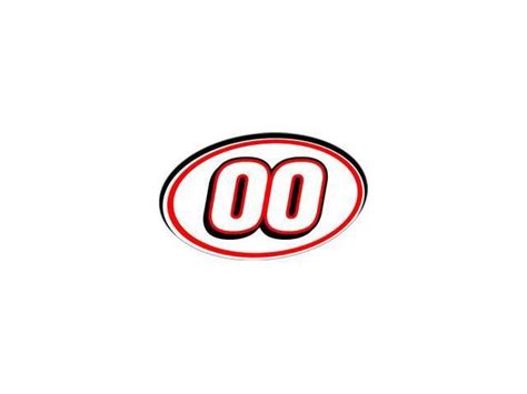 00 Racing Number Red Black Sticker 55 Width X 325 Height