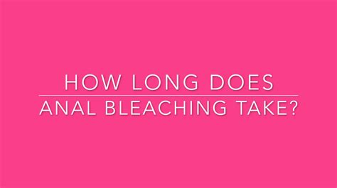 How Long Does Anal Bleaching Take Dr Tom Balshi On Vimeo