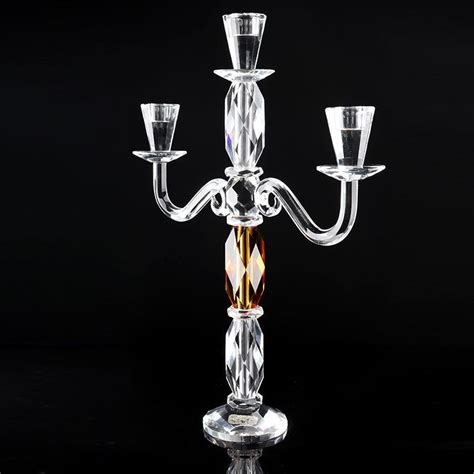 Gold beaded bling crystal candle holders with battery tealight. China Tall Vintage 3 Arms Crystal Candle Holders For Hotel ...