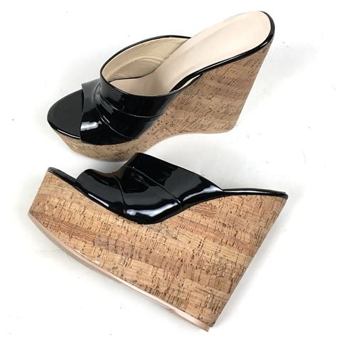 Women Cork Wedge High Heel Platform Slide Sandals Summer Mules Casual