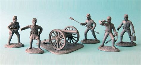 American Civil War Confederate Artillery Gray Plastic Civil War