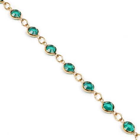 Swarovski 90005 Gold Plated Emerald Channel Chain Approx 50cm Long