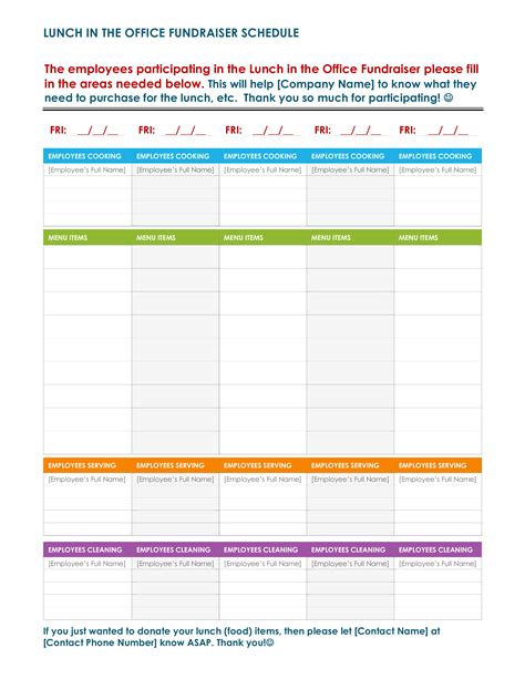 Employee Lunch Schedule Template Images And Photos Finder