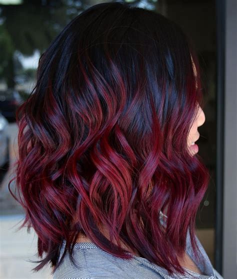 Glossy Black And Burgundy Hair Hair Color For Black Hair Wine Hair