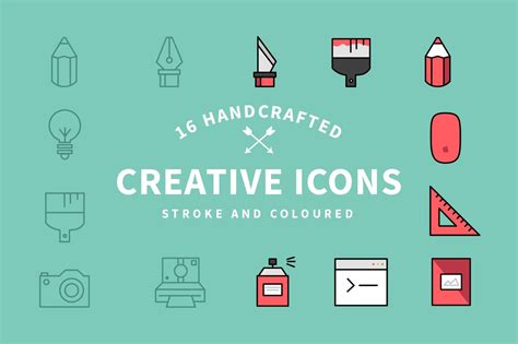 Flat Creative Icon Set ~ Graphics ~ Creative Market