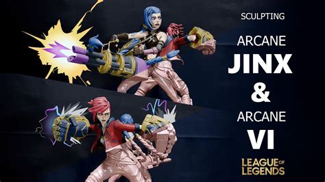 Sculpting Arcane Jinx And Arcane Vi From League Of Legends Youtube