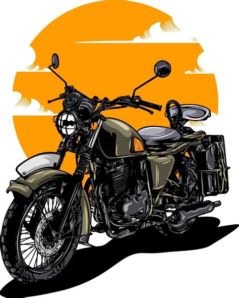 Vintage Motorcycle Illustration On Solid Color 2928964 Vector Art At