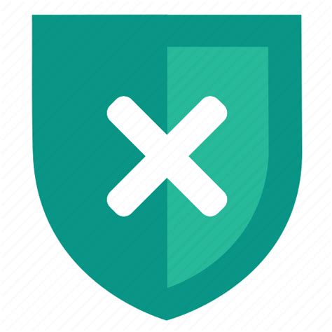 Broken Cross Denied Privacy Protect Security Shield Icon