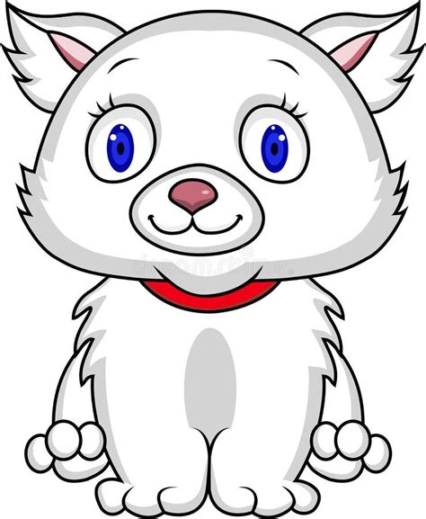 White Cat Cartoon Stock Illustration Illustration Of Funny 24690345