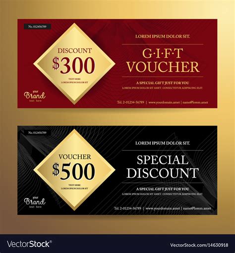 Elegant T Voucher Or Discount Card Template Vector Image