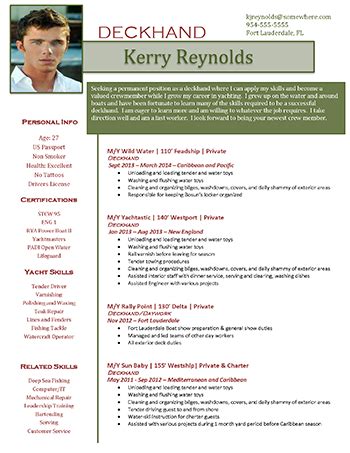 Cv Template Yacht Crew | Cv template, Yacht, Travel jobs