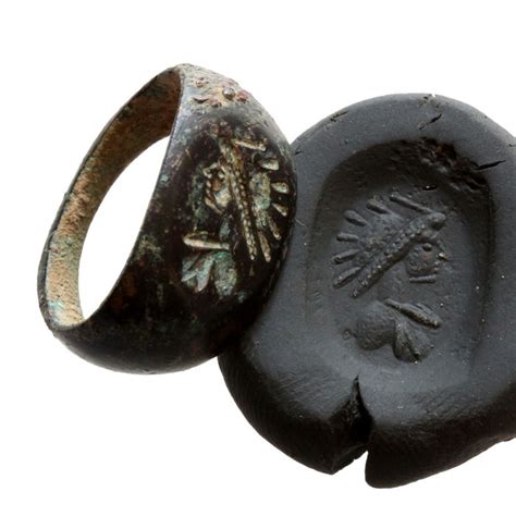 Ancient Roman Bronze Seal Ring With Head Of Emperor On Catawiki