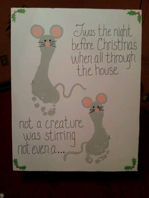 Footprint mice | The night before christmas, Crafts for kids, Footprint