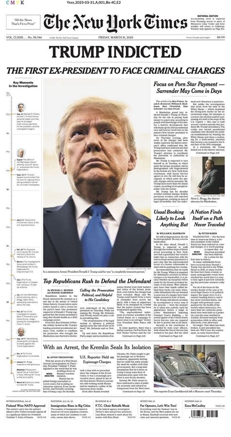 Donald Trump Indicted New York Times Grelly Usa